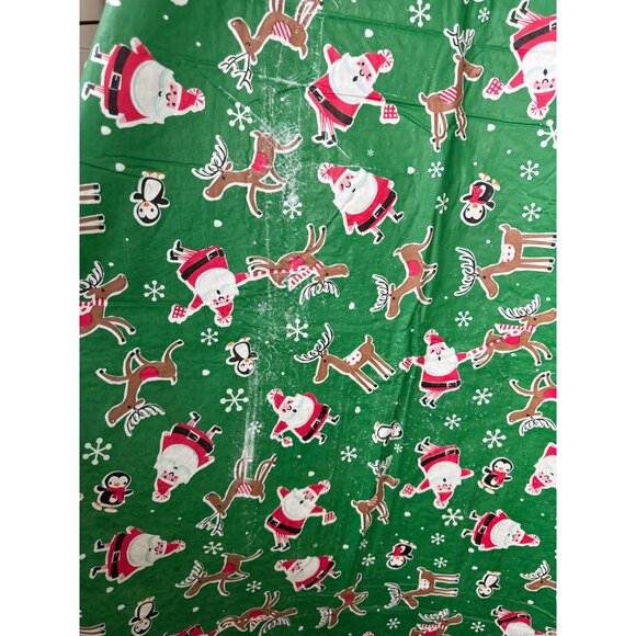 Vintage Christmas Santa & Reindeer Tablecloth - Picture 5 of 16